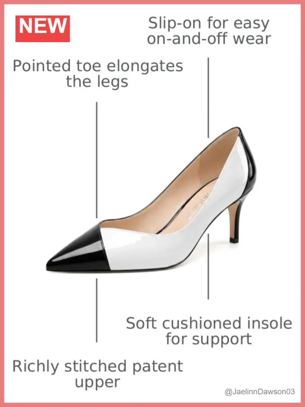 Pointed Toe Patent Leather Pumps with Stiletto Heel 2.5 inch Slip On Women's
